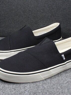 Toms Alpargata Fenix Slip On Shoes Sneakers Black White Men's Size 11.5